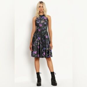 Blackmilk Purple Garden of the Dead Princess Midi dress - size small